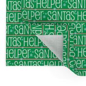 Santas Helper Stripes Green, White and Red