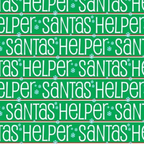 Santas Helper Stripes Green, White and Red
