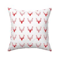 Christmas Reindeer Hipster Deer Heads Red and White