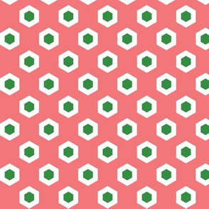 Holiday Hexies Pink & Green