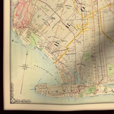 Brooklyn NYC map, vintage, small