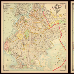 Brooklyn NYC map, vintage, small