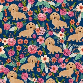 floral doxie dachshunds fabric cute doxie design cute florals dogs fabric