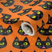Cheeky Halloween cats with dots