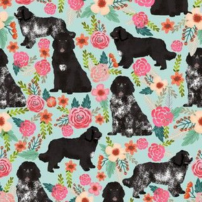 newfoundland dogs newfoundlands landseer fabric cute dogs dog fabric dog florals 