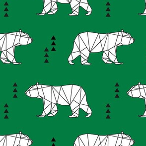 geometric bear || kelly green