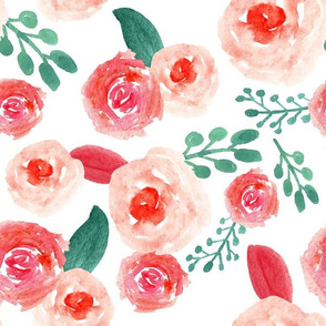 sweet deep pink watercolor floral 