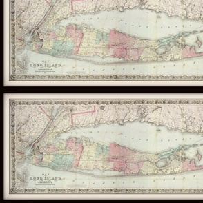Long Island NY map, vintage, small