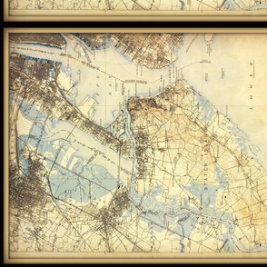 Staten Island NY map, vintage, small