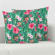 Classic Tropical Floral with Pink Flowers small