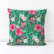 Classic Tropical Floral with Pink Flowers small