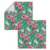 Classic Tropical Floral with Pink Flowers small