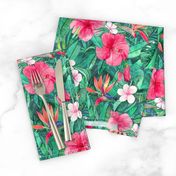 Classic Tropical Floral with Pink Flowers small