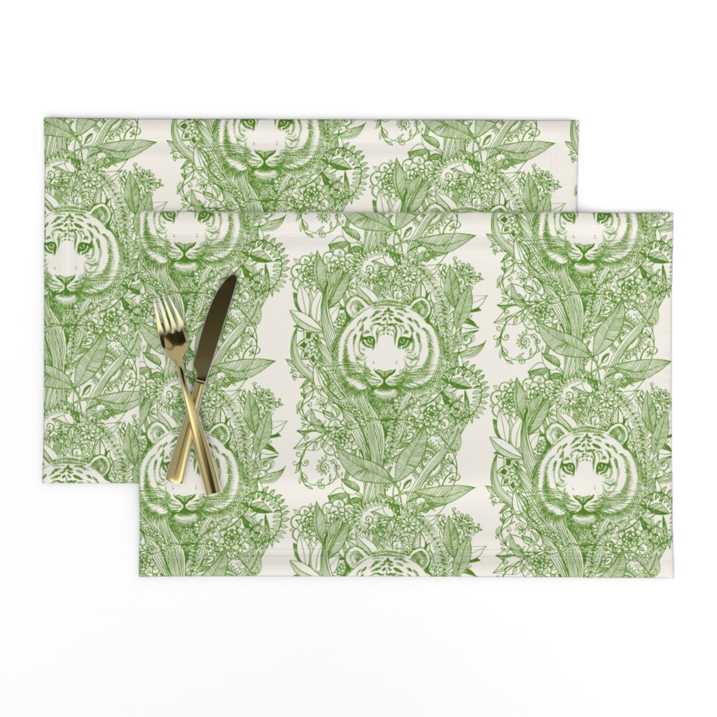 Tiger Tangle Stripes in Green and Cream