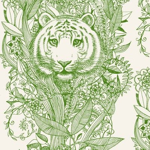 Tiger Tangle Stripes in Green and Cream