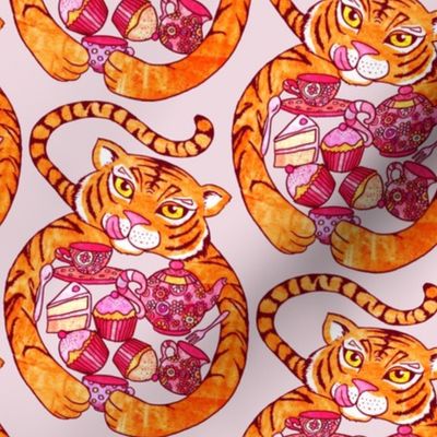 Tiger's Tea Party on Pink