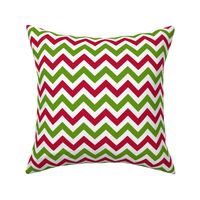 Lime Green and Red Christmas Chevron