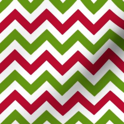 Lime Green and Red Christmas Chevron