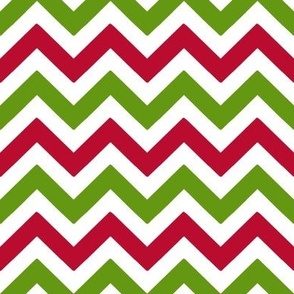 Lime Green and Red Christmas Chevron