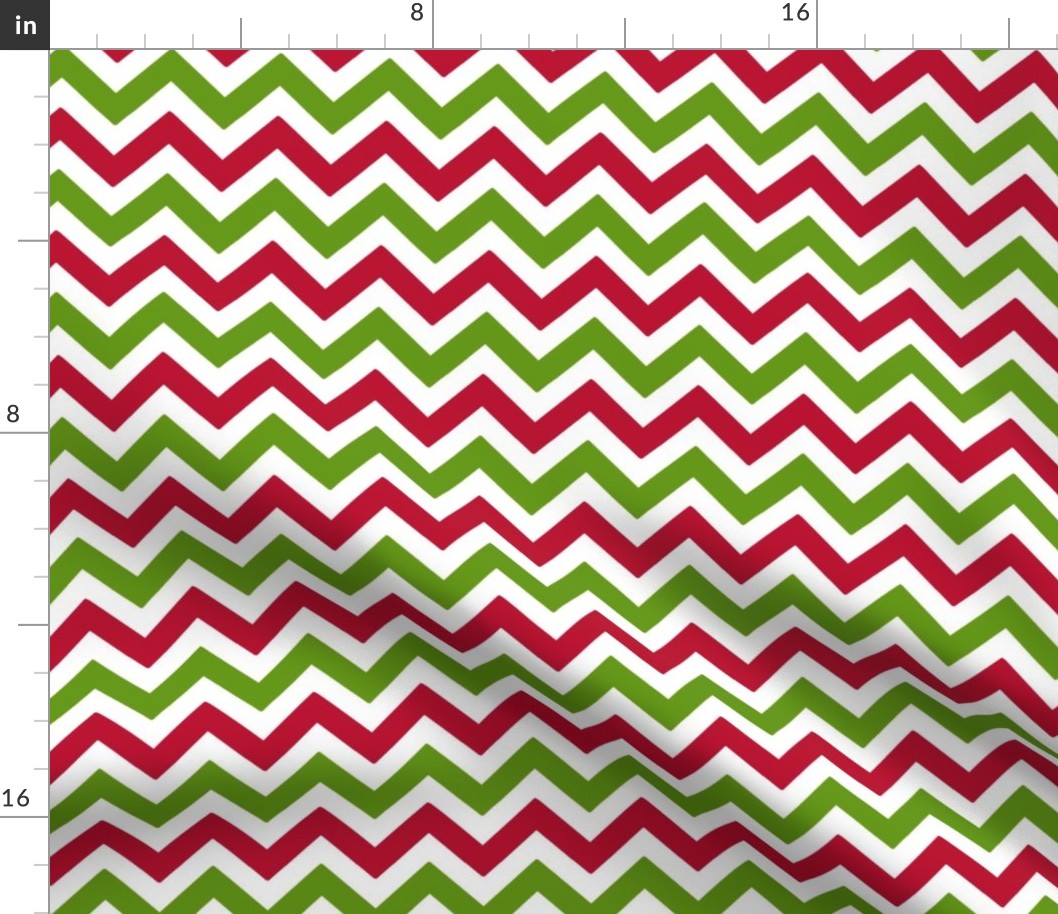 Lime Green and Red Christmas Chevron