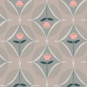 mod tulip - pink and gray