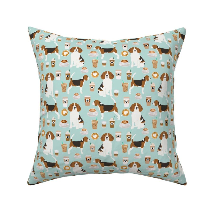 beagle coffee fabric mint cute coffees latte mint iced coffees fabric