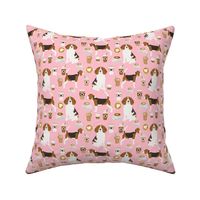 beagle coffee pink fabric cute pet dog latte iced coffees fabric