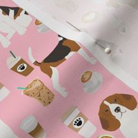 beagle coffee pink fabric cute pet dog latte iced coffees fabric