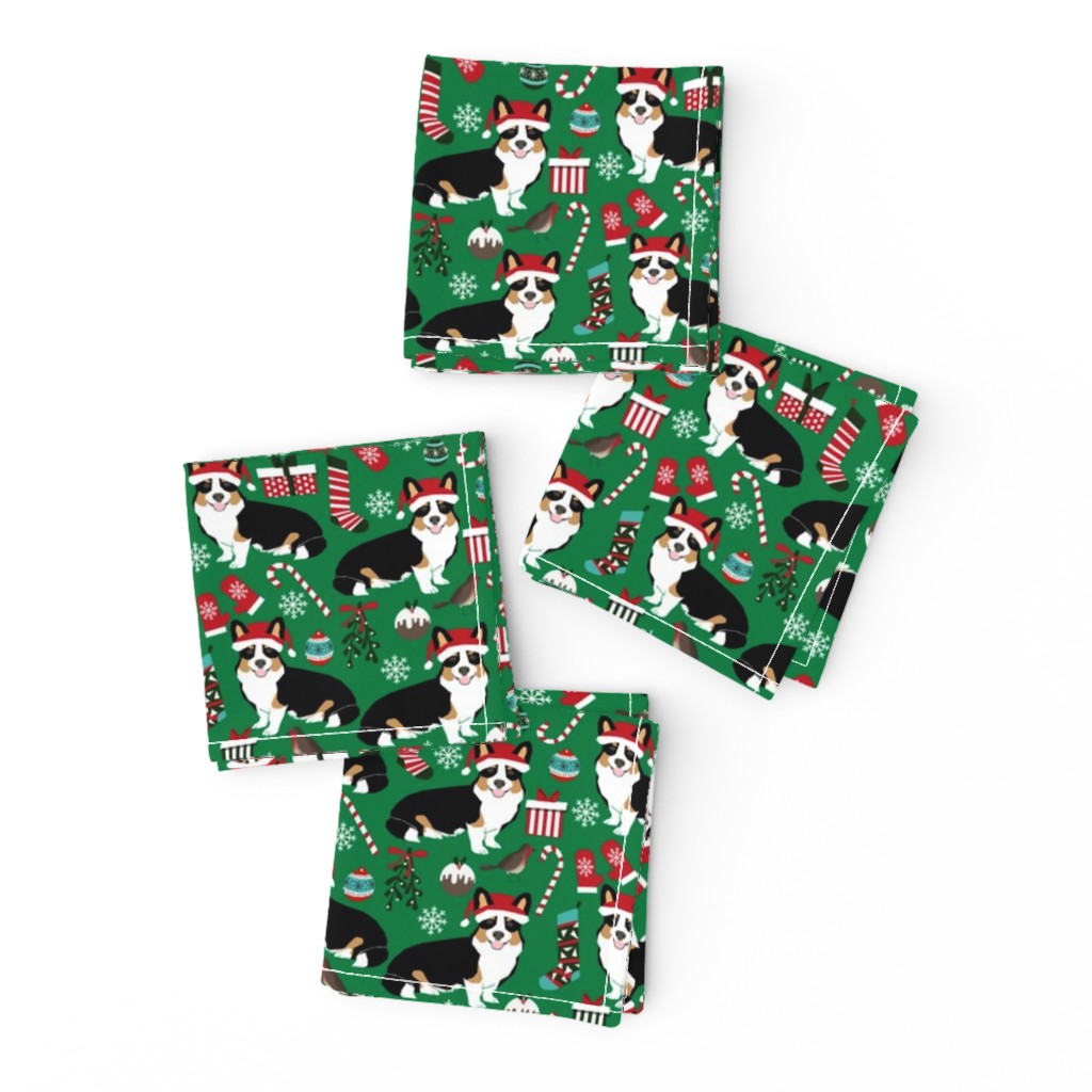 corgi christmas cute tri colored christmas corgis mittens candy cane xmas holiday xmas 