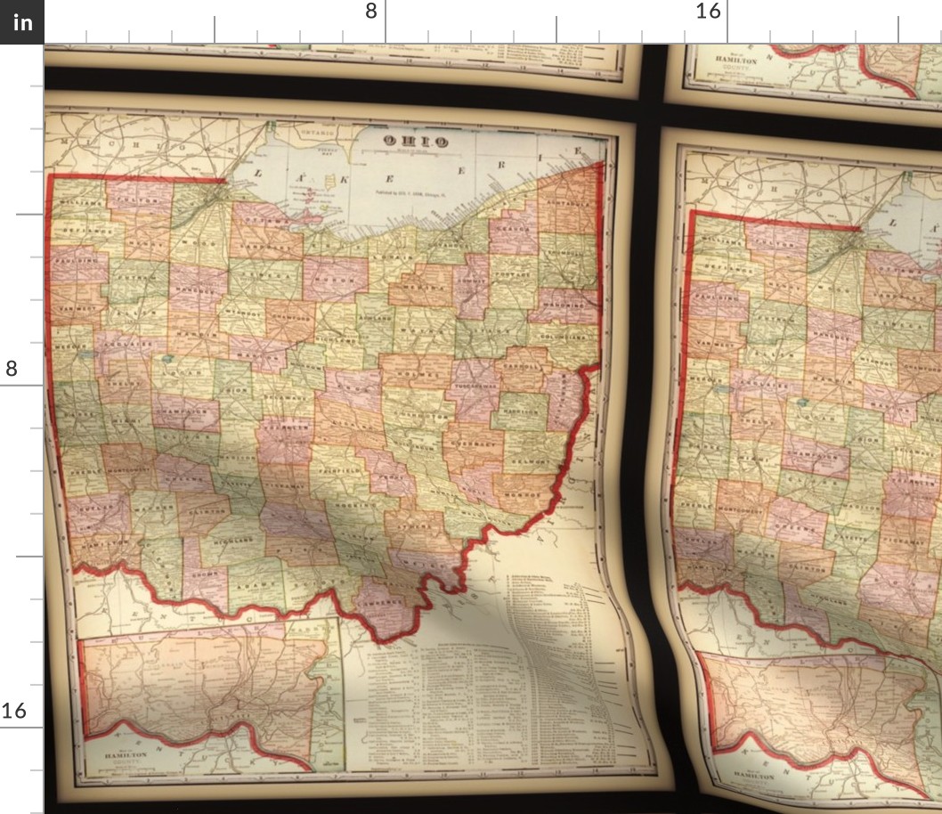 Ohio map, vintage, small