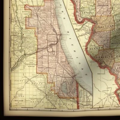 Illinois map, vintage, small