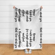 Baby Blanket Quote - Thousand Things I Love About You