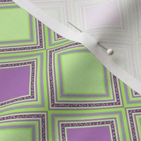 FNB2 - Mini Diamonds on Point Cheater Quilt  in Pastel Lime Green and Purple