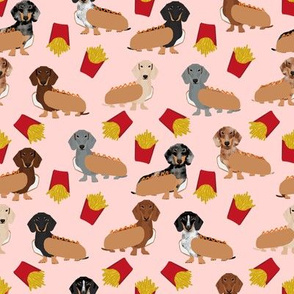 dachshunds hot dogs and fries funny cute hot dogs doxie fabric cute doxie designs 