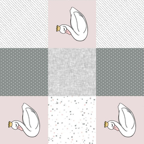 sleepy swan princess patchwork quilt top (90)