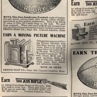 1915 large scale boy toys advertisement (sell soap premiums)