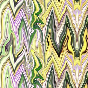 Tearful Ogre Bargello in Pastel Yellow - Green - Lavender