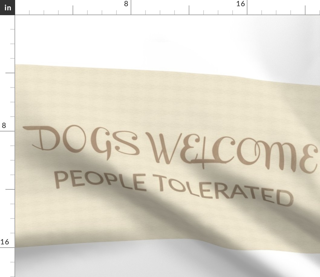 Dogs Welcome Pillow Text