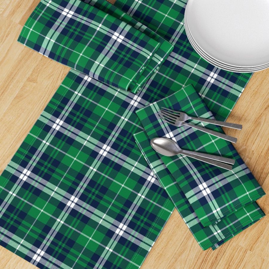 fall plaid - navy and green - wholecloth plaid coordinate