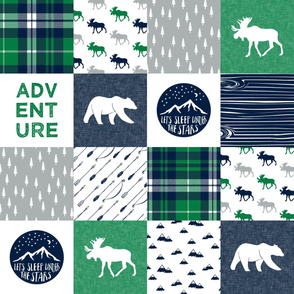 the happy camper wholecloth || navy and green