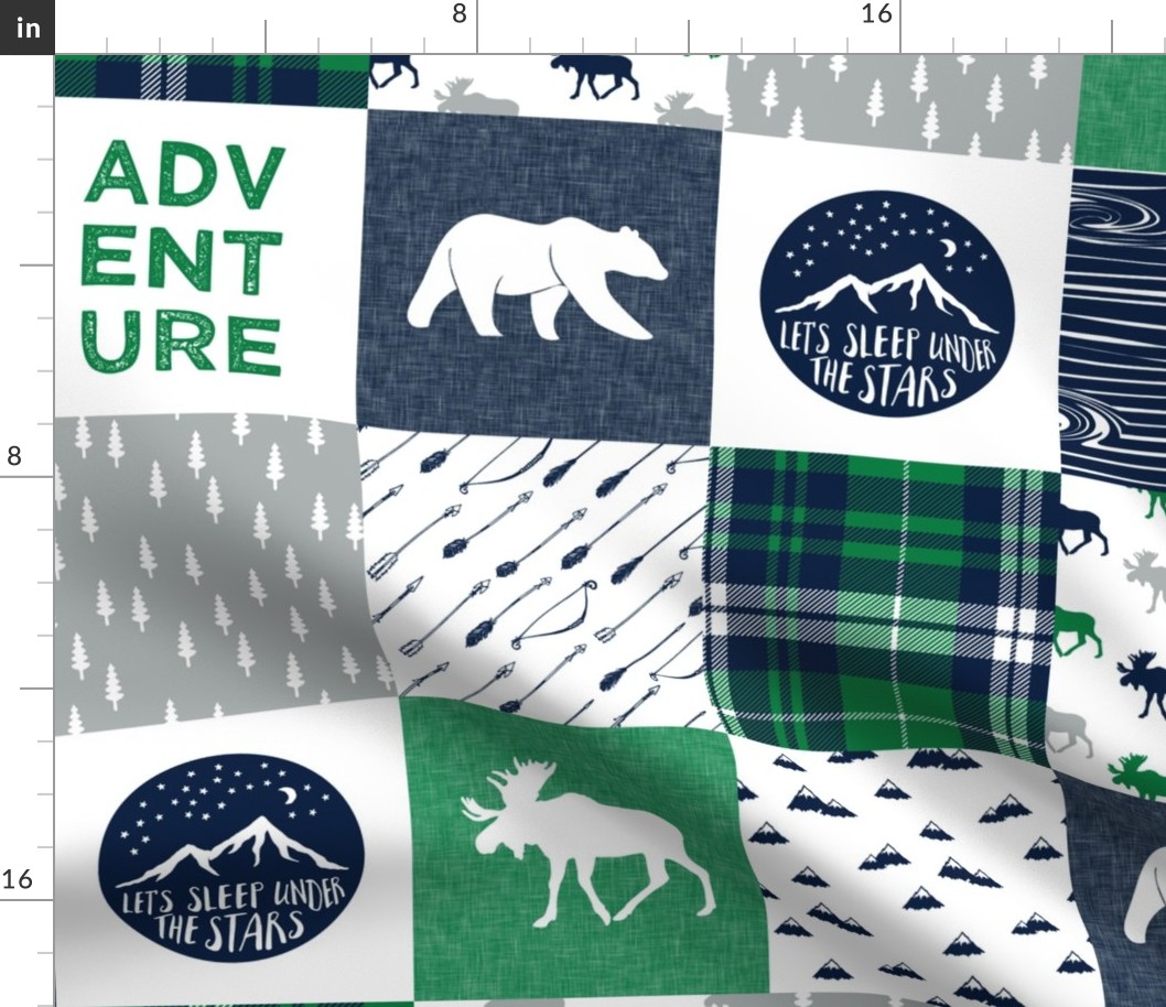 the happy camper wholecloth || navy and green