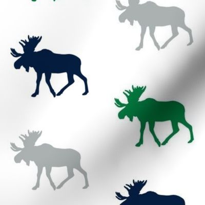 multi moose || navy, green, grey (wholecloth coordinate fabric)