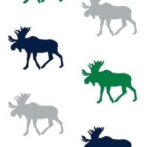 multi moose || navy, green, grey (wholecloth coordinate fabric)