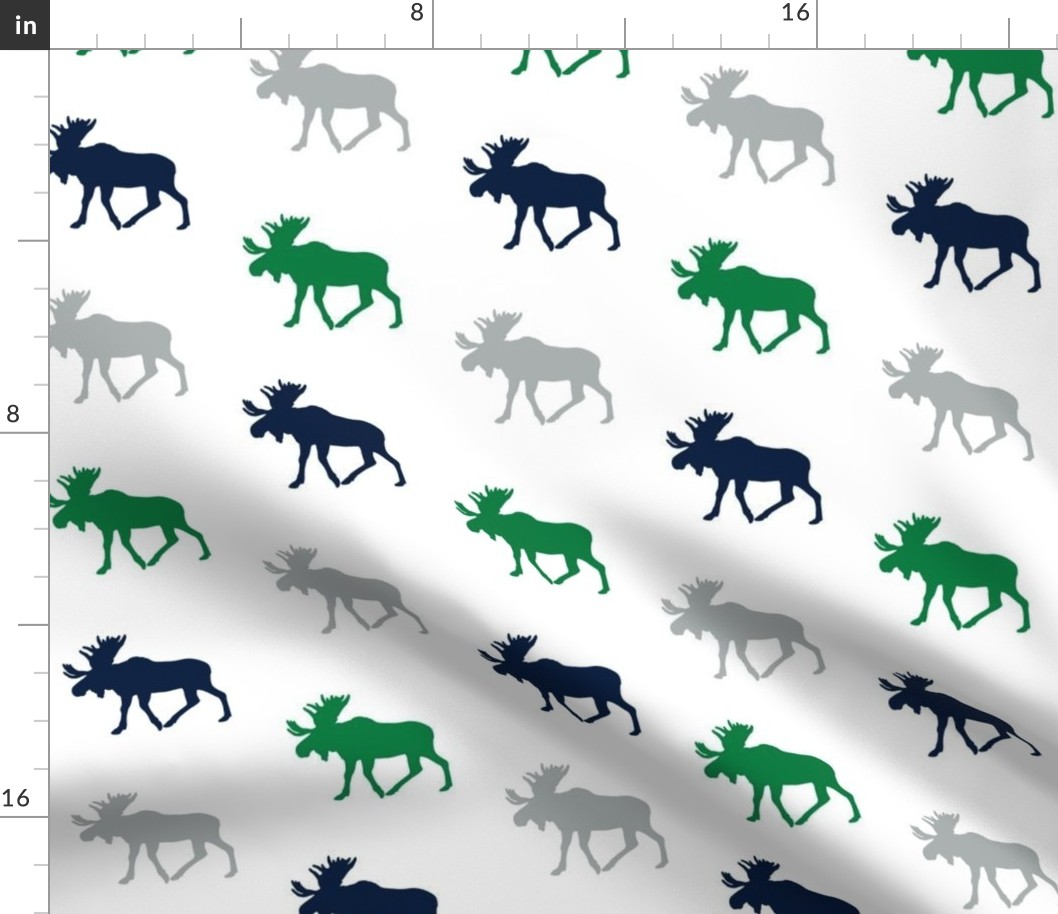 multi moose || navy, green, grey (wholecloth coordinate fabric)