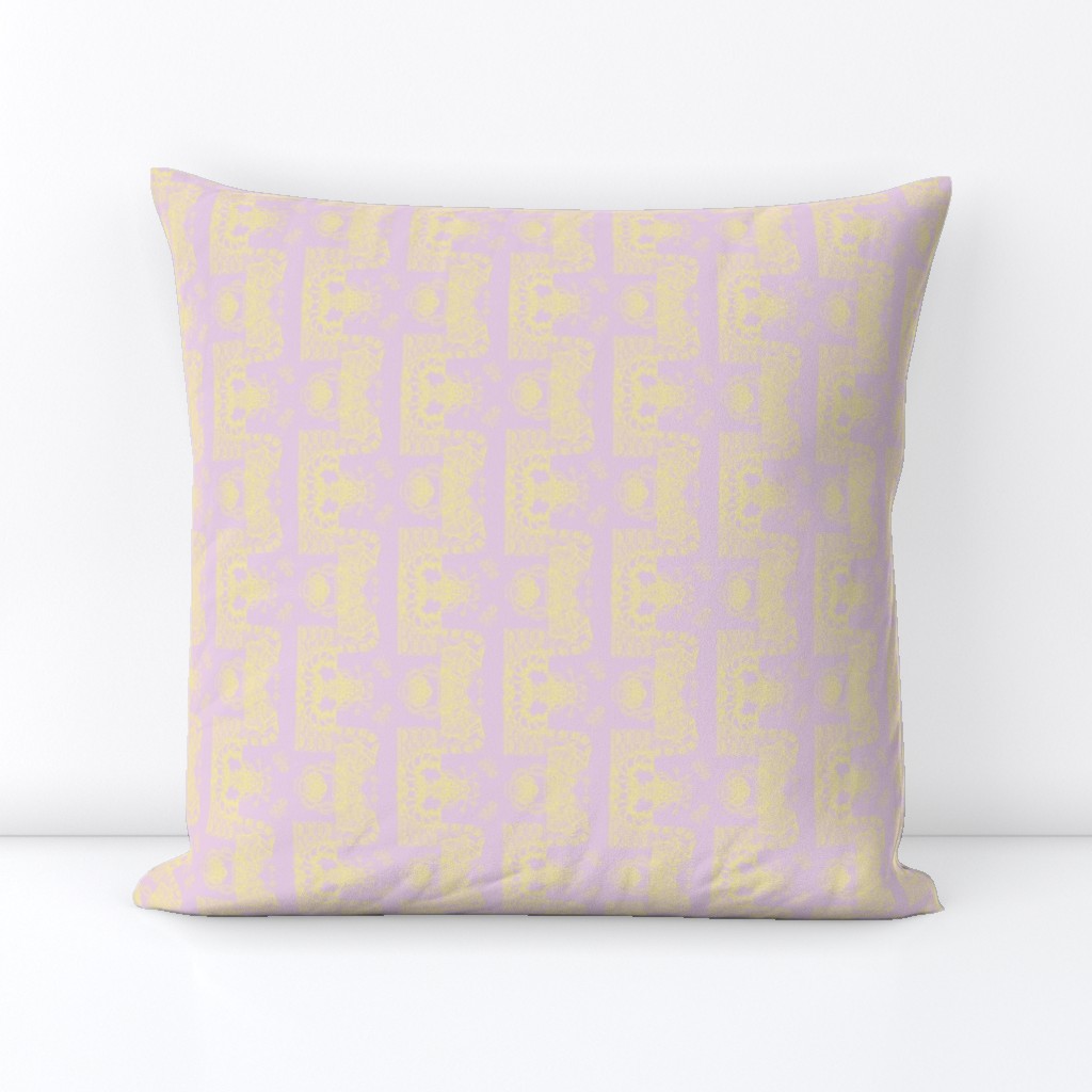  Whimsical Wayward  Stripes in Pastel Yellow on Lavender