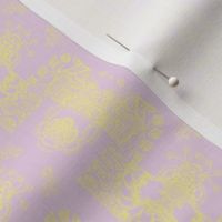  Whimsical Wayward  Stripes in Pastel Yellow on Lavender