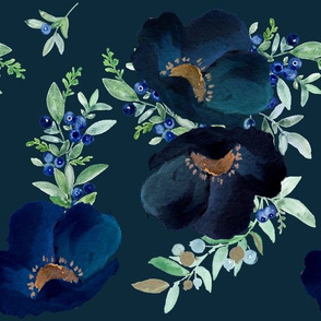 Blueberry Fields - Dark Blue