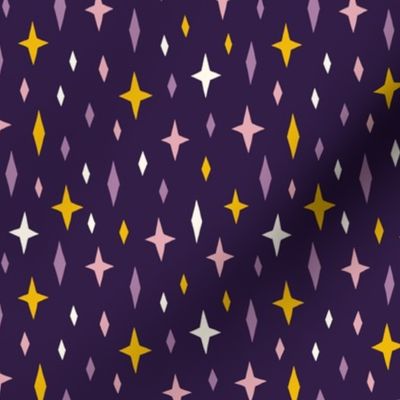 Unicorn stars sky purple dark