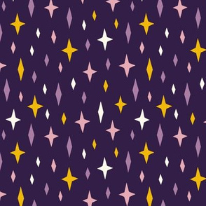 Unicorn stars sky purple dark