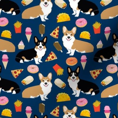 corgi junk food cute dogs design donuts tacos pizza ice cream cute dogs fabric